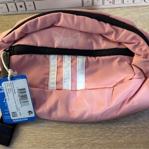 Adidas Light Pink Belt Bag with White Accents
